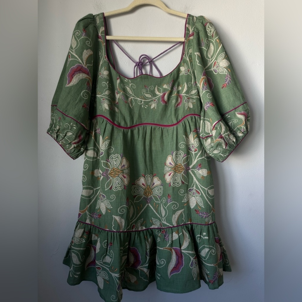 FARM Rio Olive Floral Mini Dress